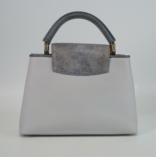 Túi LV Capu BB xám xanh quai Python sz26 +