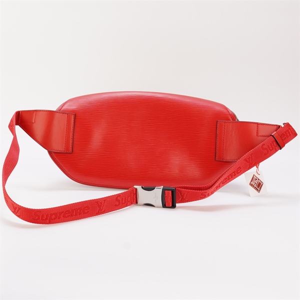 Túi LV đeo chéo Supreme vân đỏ +