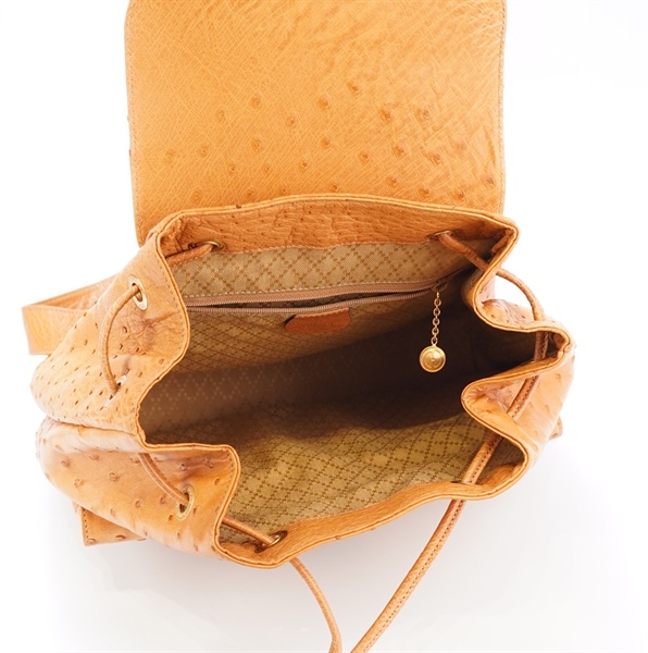 Balo GG da đà điểu màu cam quai trúc +