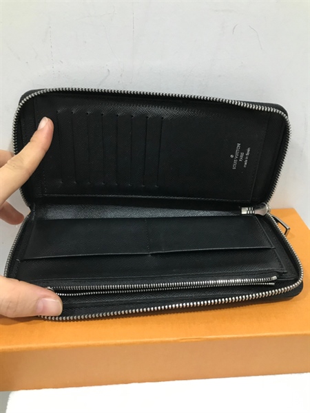 Ví Dài LV Ô Vuông Xanh Đen Có Zip+