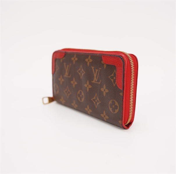 Ví LV hoa nâu viền đỏ +