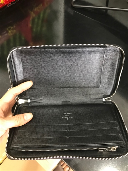 Ví Dài LV Ô Vuông Xanh Đen Bản Lớn KG+