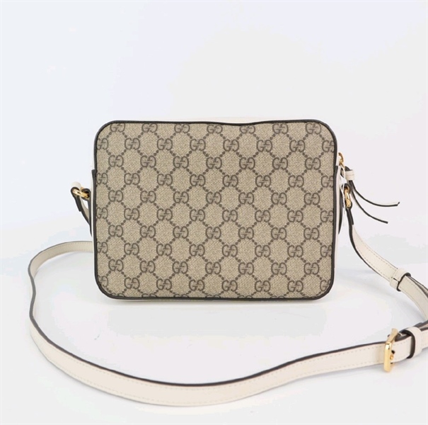 Túi GG chữ nhật xám phối trắng sz 20cm KG+