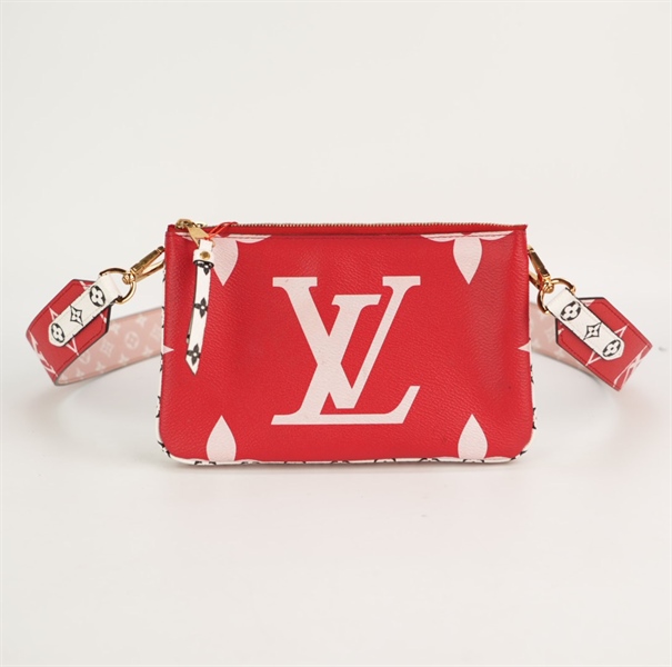 Túi LV màu đỏ in logo size 18 +