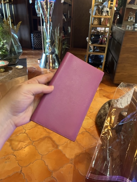 Ví Hermes gập 2 màu tím TB+