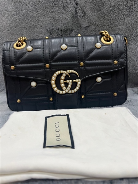 Túi Gucci đen ngọc trai KG+