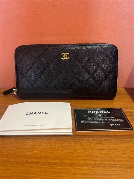 Ví Chanel kẻ ô màu đen +