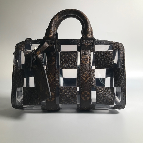 Túi LV Đen Ô vuông trắng trong KG+