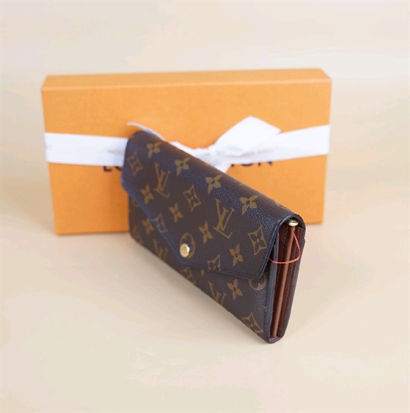 Ví dài LV hoa nâu nắp gập +