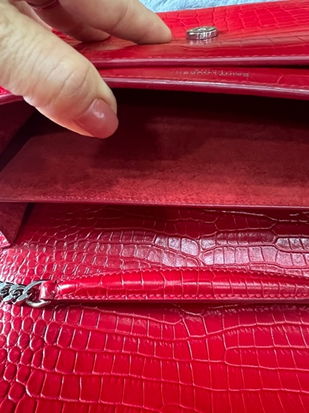 Túi YSL đỏ khoá bạc +