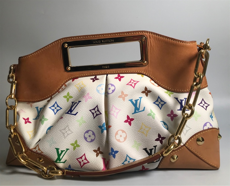 Túi LV Trắng Nâu Đinh KG+