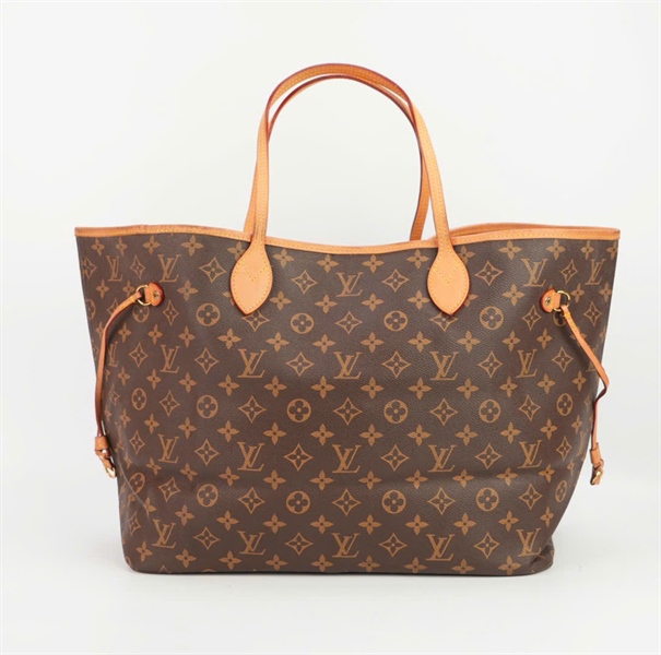 Túi LV neverfull hoa nâu in logo size 35 ++