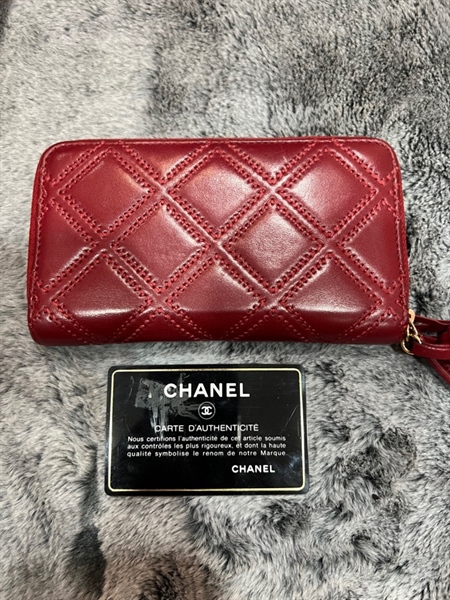 Ví chanel zip đỏ +
