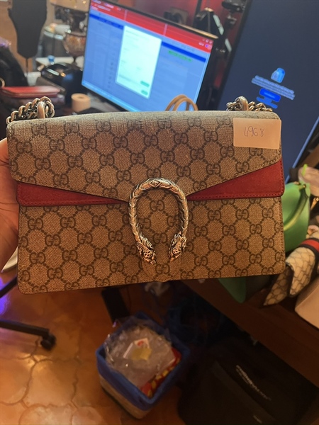 Túi GG đầu rồng phối đỏ TB +