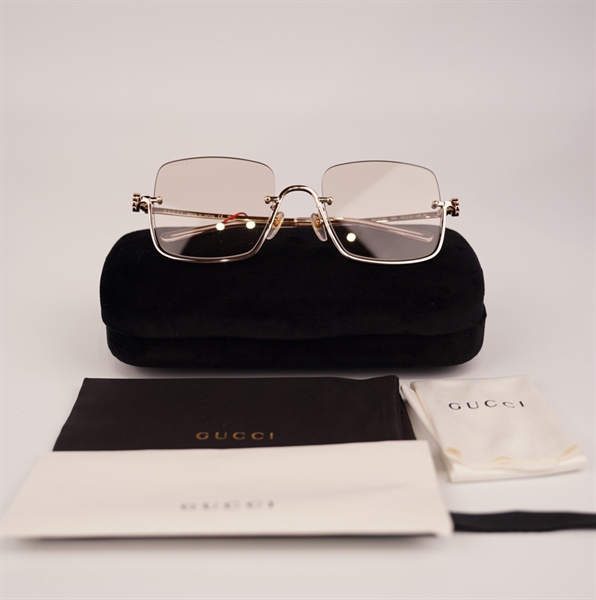 Kính GG mắt nâu lớn gọng vàng KG+