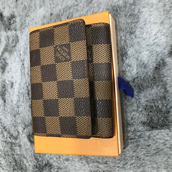 Ví card holder LV ô vuông nâu+