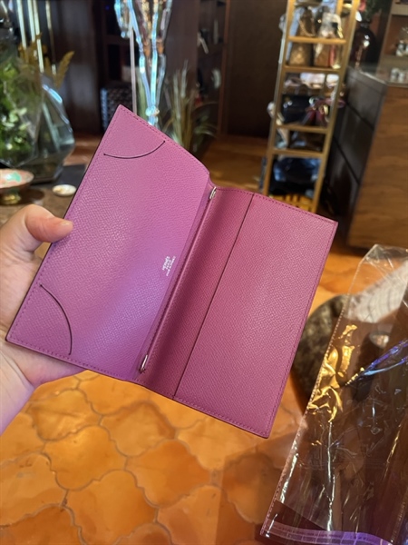 Ví Hermes gập 2 màu tím TB+
