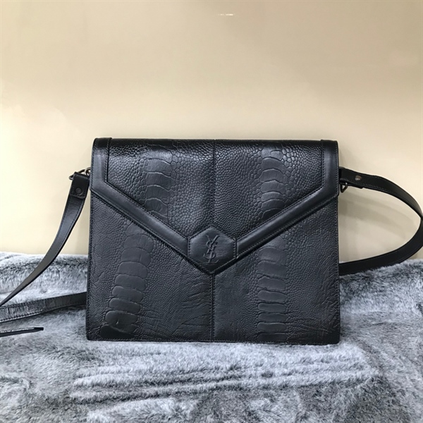 Túi Xách YSL Croc Đen KG+