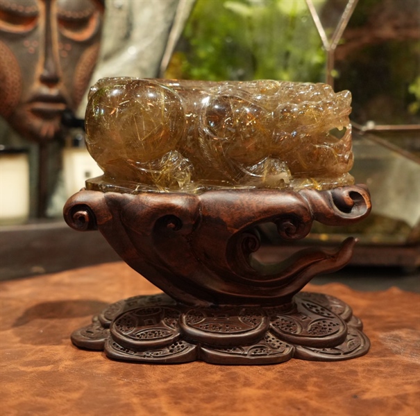 Cụ Tỳ Hưu tóc vàng 984962 - CÓ ĐẾ +