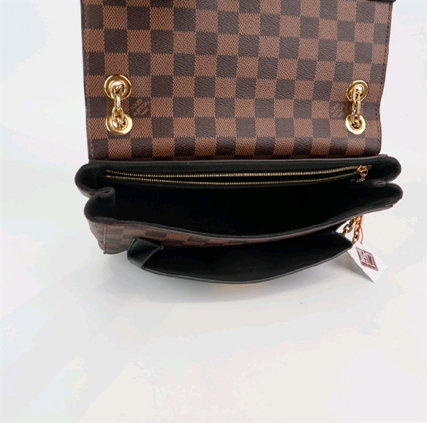 Túi LV nắp gập ô vuông nâu KG+
