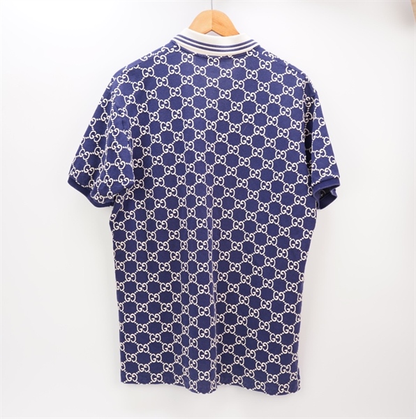 Áo thun GG ô vuông xanh đen KG+