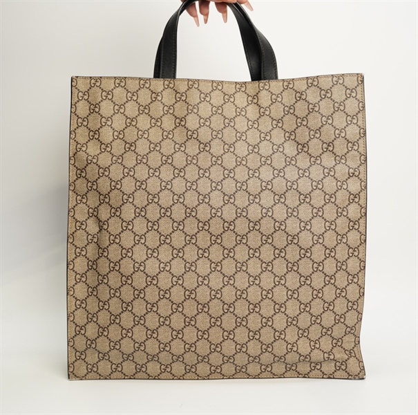 Túi GG tote nâu xám đầu hổ vàng 35cm TB+