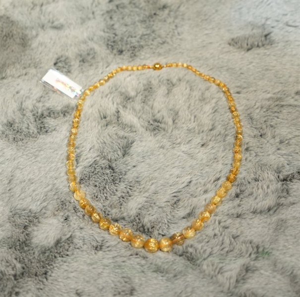 Vòng chuỗi thạch anh tóc vàng 672342 (74 hạt) +