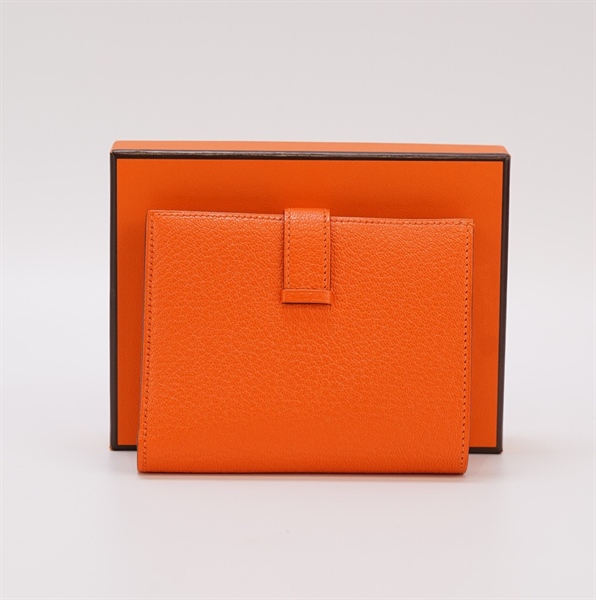 Ví Hermes gập 2 vân cam (BQ) KG+