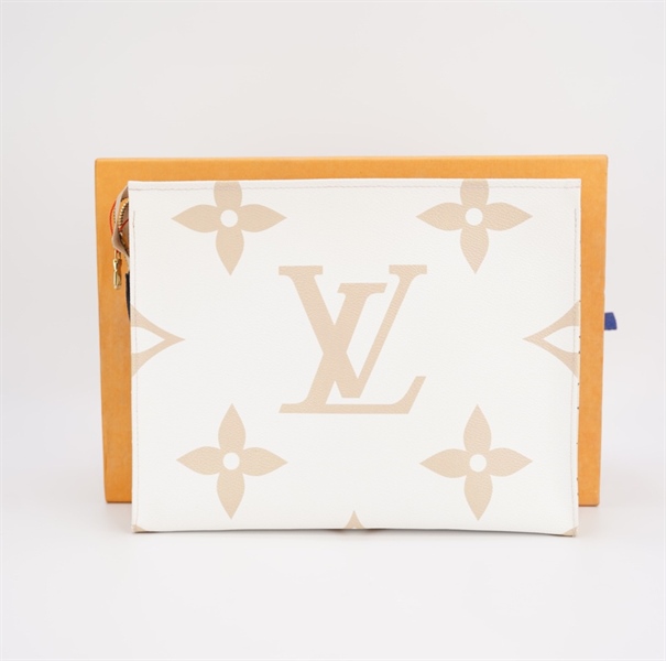 Túi LV clutch trắng xanh +