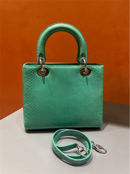 Túi Dior Lady da trăn màu xanh ngọc KG+