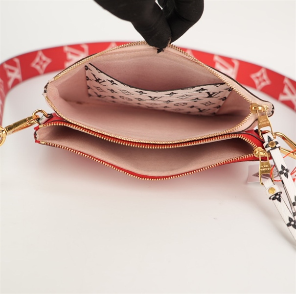 Túi LV màu đỏ in logo size 18 +