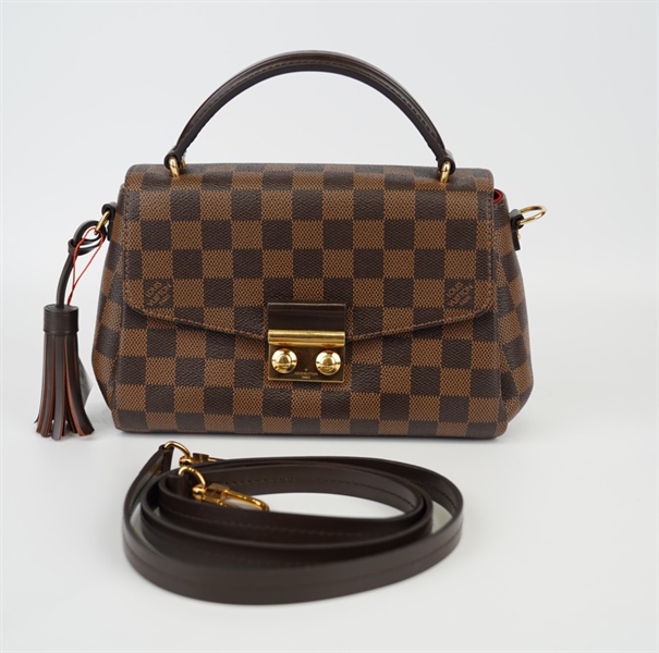 Túi LV Cluny ô vuông nâu lòng đỏ +