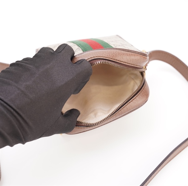 Túi đeo chéo GG phối day xanh đỏ KG+