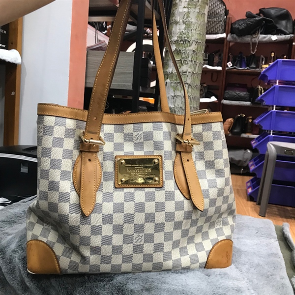 Túi LV tote ô vuông trắng +