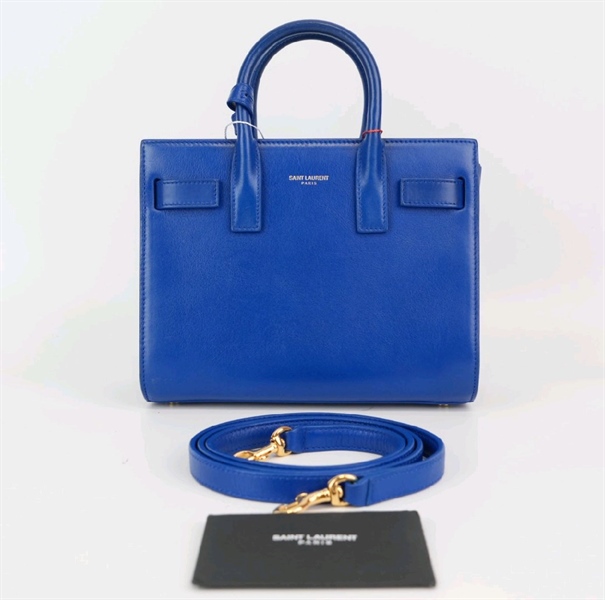 Túi YSL xách tay xanh lam (BQ) 22cm KG+