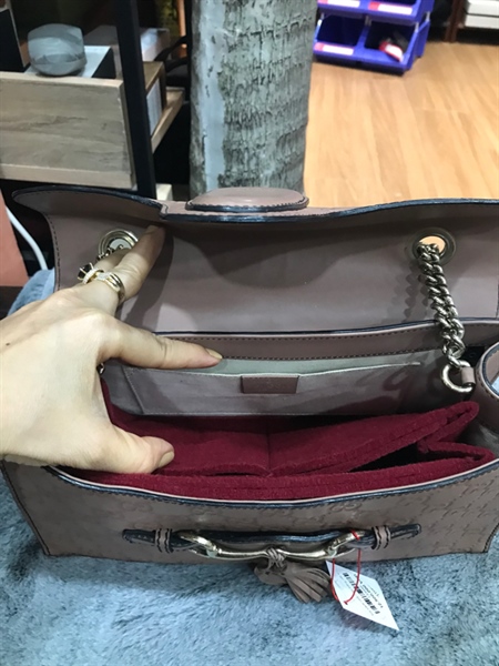 Túi xách GG màu hồng đất +