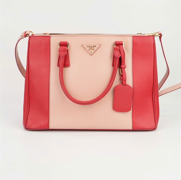 Túi Prada đỏ phối hồng size 28 ++
