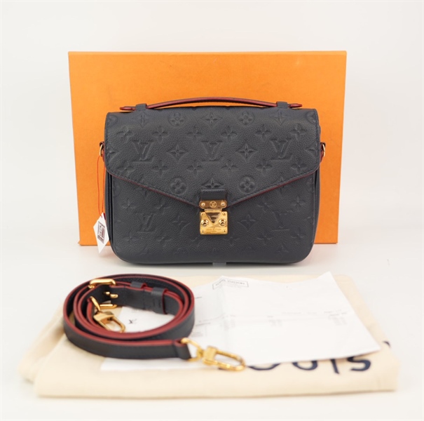 Túi LV metis da bê hoa đen viền đỏ KG +