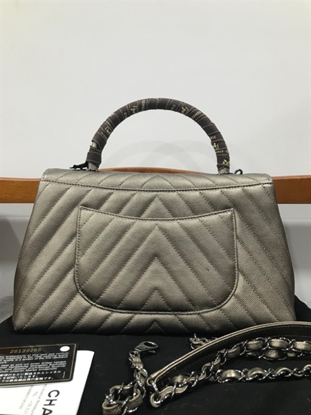 Túi Chanel Coco xám quai quấn trúc KG+