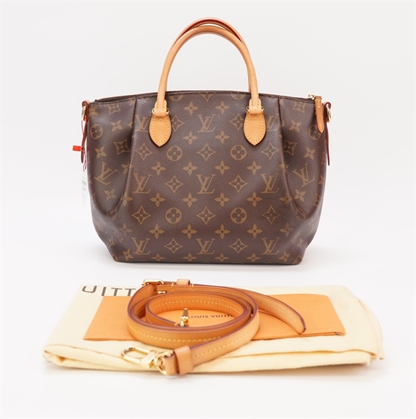 Túi LV hoa nâu khoá kéo +