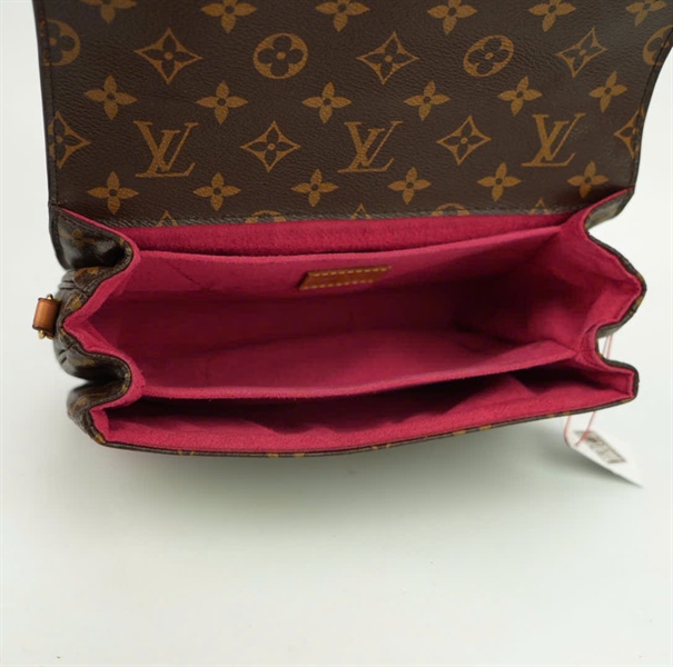 Túi LV Metis hoa nâu in chữ lòng hồng size 23 KG+