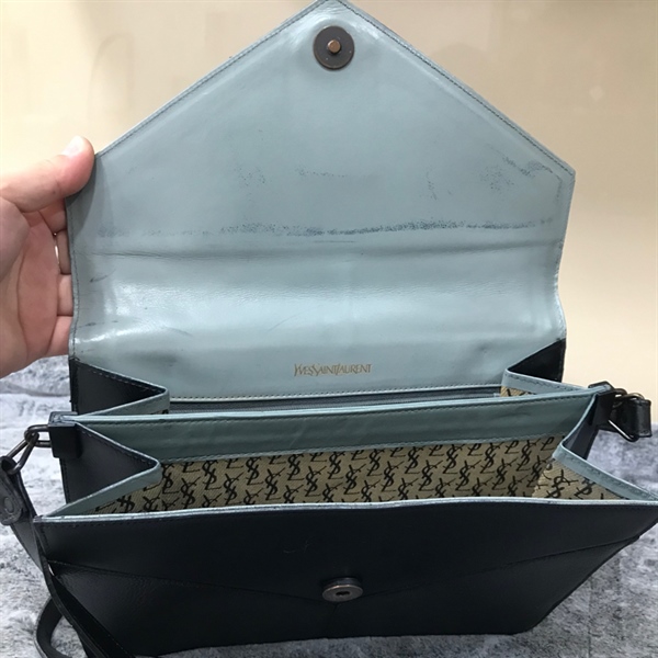 Túi Xách YSL Croc Đen KG+