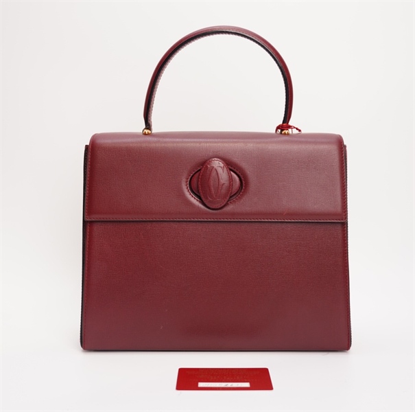 Túi Cartier xách tay màu nâu đỏ 27cm TB+