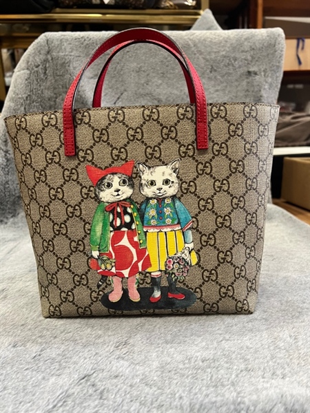 Túi Tote GG size small hình mèo +