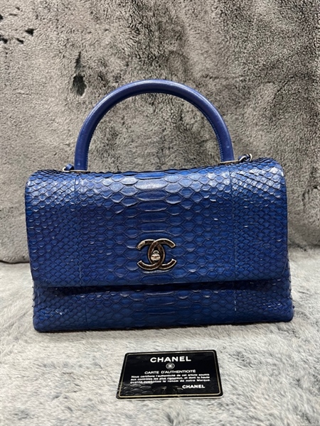 Túi Chanel da trăn xanh dương KG+