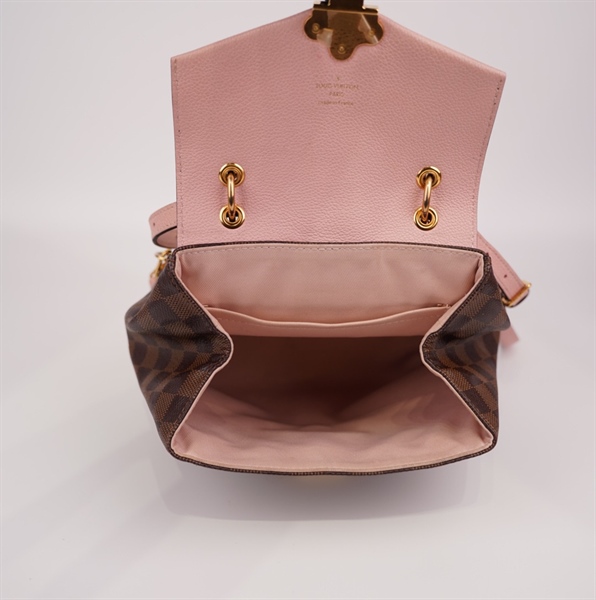 Balo LV ô vuông nâu nắp hồng KG+