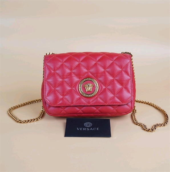 Túi Versace đỏ khóa vàng +
