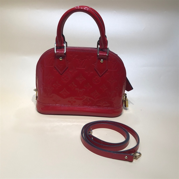 Túi LV Alma đỏ bóng lòng cam +