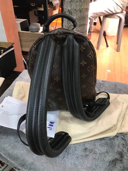 Balo Lv hoa nâu viền đen +