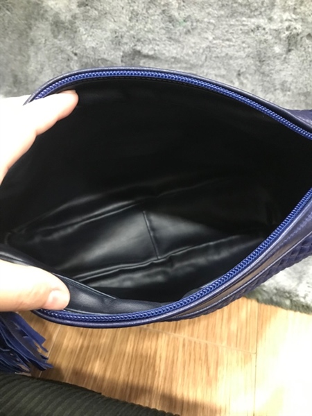 Túi Bally đan màu xanh đậm+
